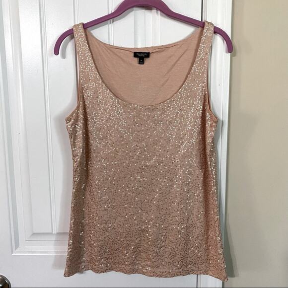 Talbots Sequin Tank Top Women’s Medium Light Peach Lined Scoop Neck Dress Casual - Picture 7 of 10